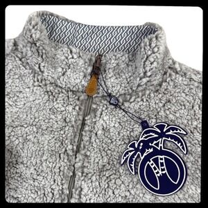 USA Palm Reversible Sherpa 1/4 Zip Pullover Men 3XL Grey Black Drift Fleece
